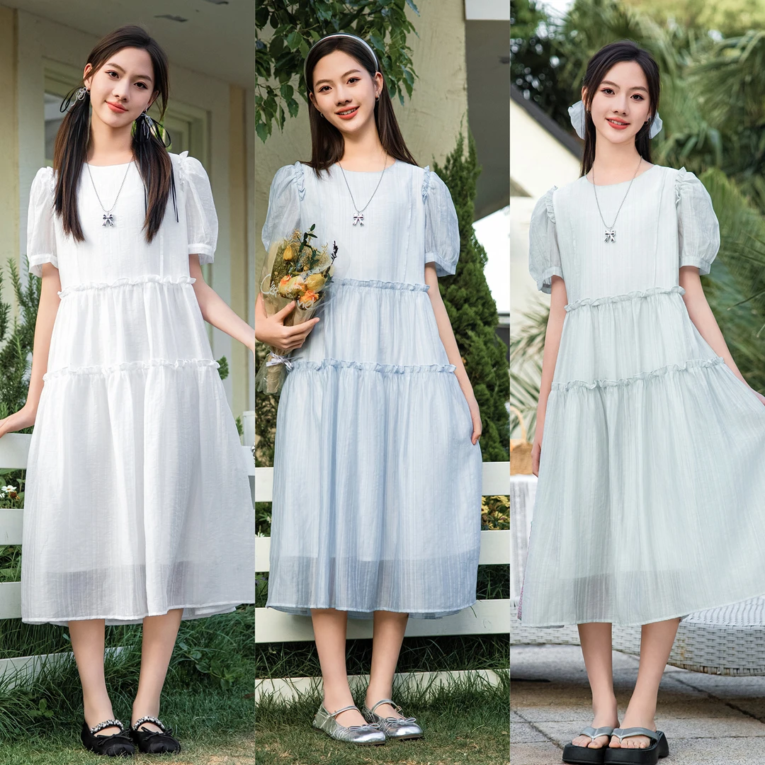 女童蝴蝶结连衣裙