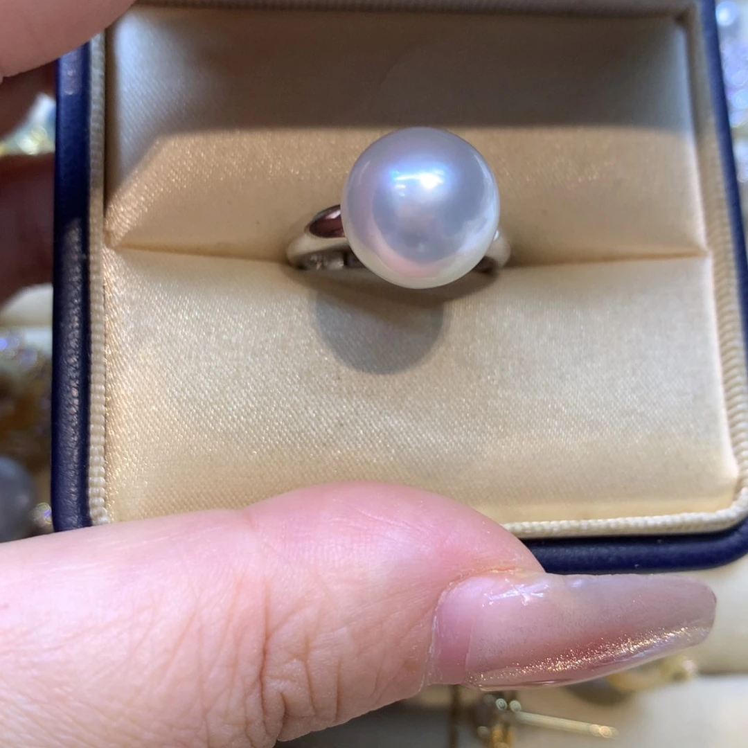 银S925镶嵌戒指海水珍珠