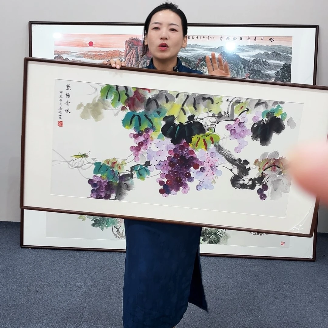 国画手绘作品120×60尺寸