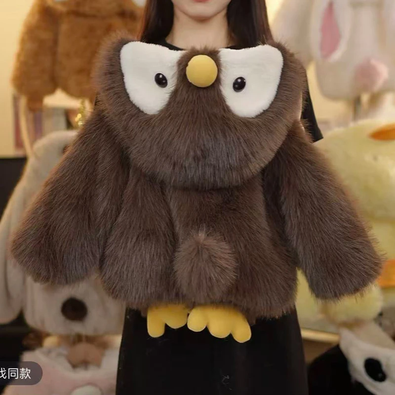新款冬季可爱企鹅造型儿童外套加绒保暖男女童时尚冬装加厚毛毛衣