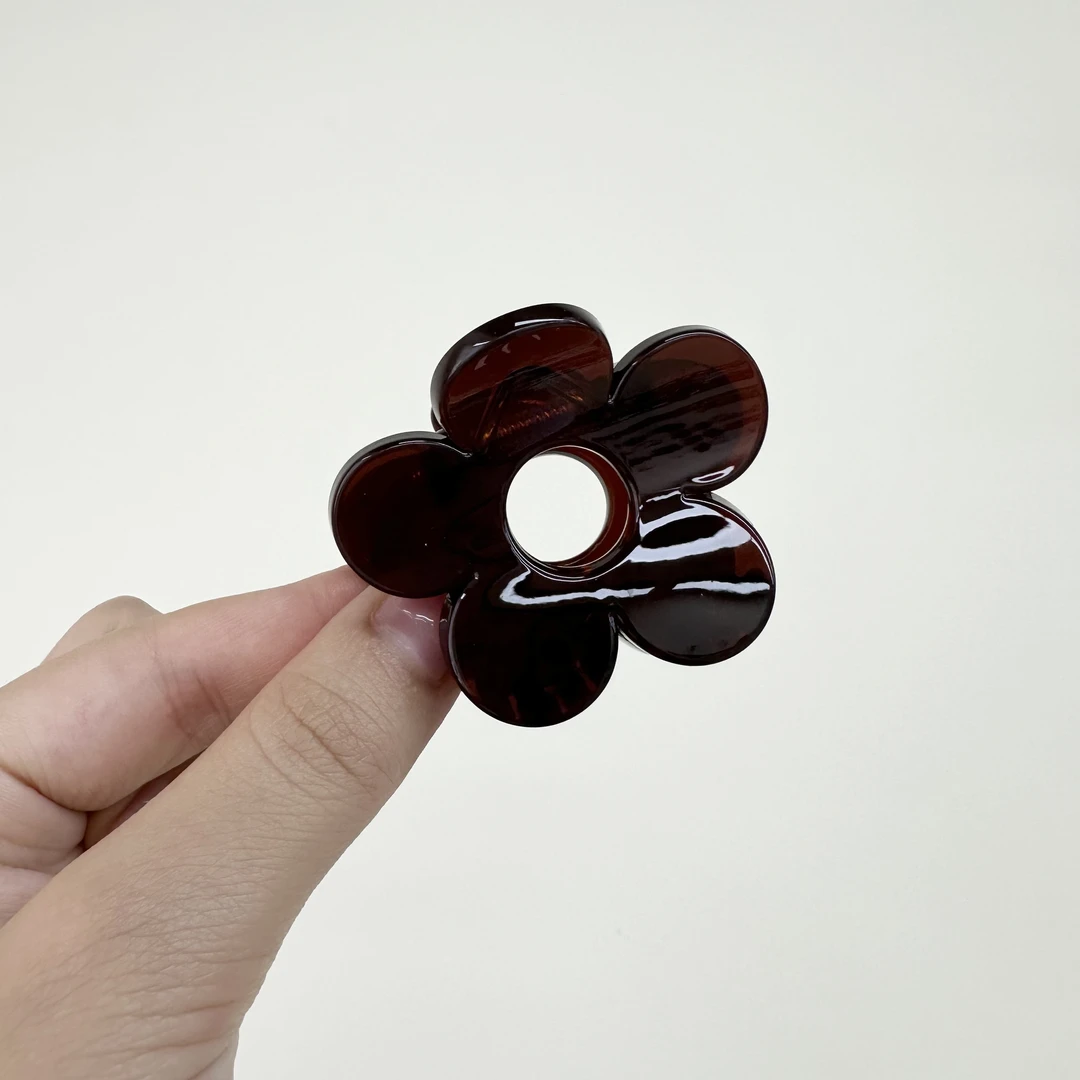 L756夕洛目瞳子5cm小花轻奢高级感抓夹气质百搭半扎发高马尾夹发