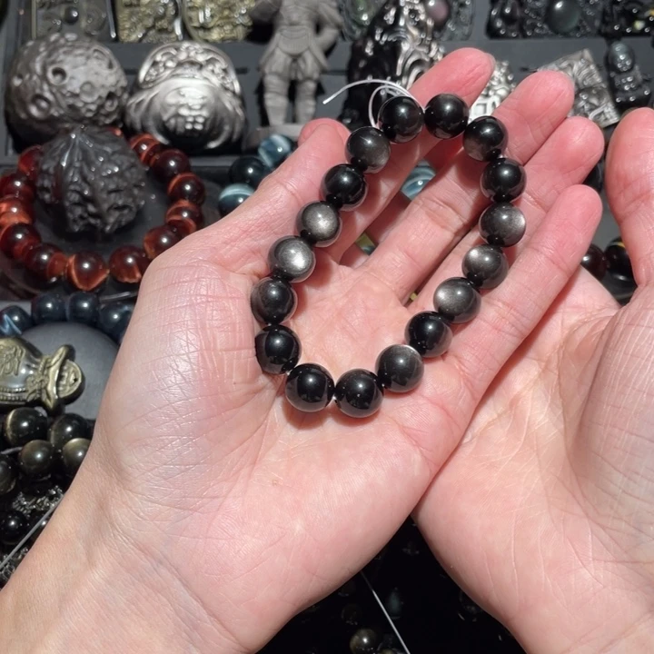 黑曜岩手串未镶嵌勋*佑