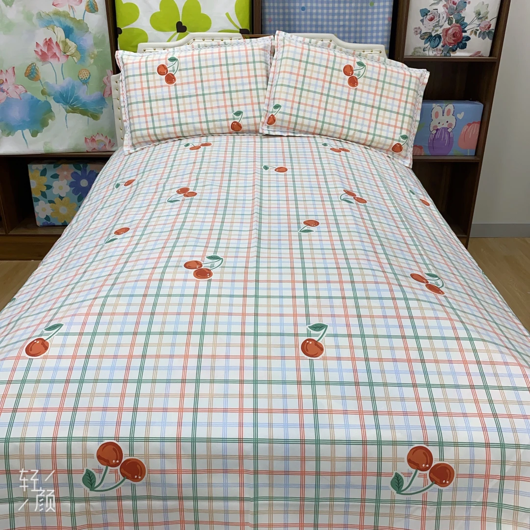 【红樱桃】双人床单2.3×2.4米加厚山东老粗布软凉席不跑奢华床品