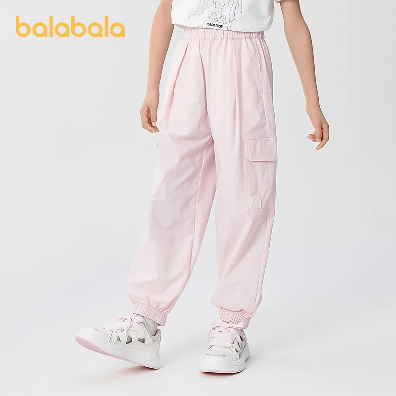【商场同款】巴拉巴拉女童休闲裤儿童裤子2025夏季薄款凉感束脚裤