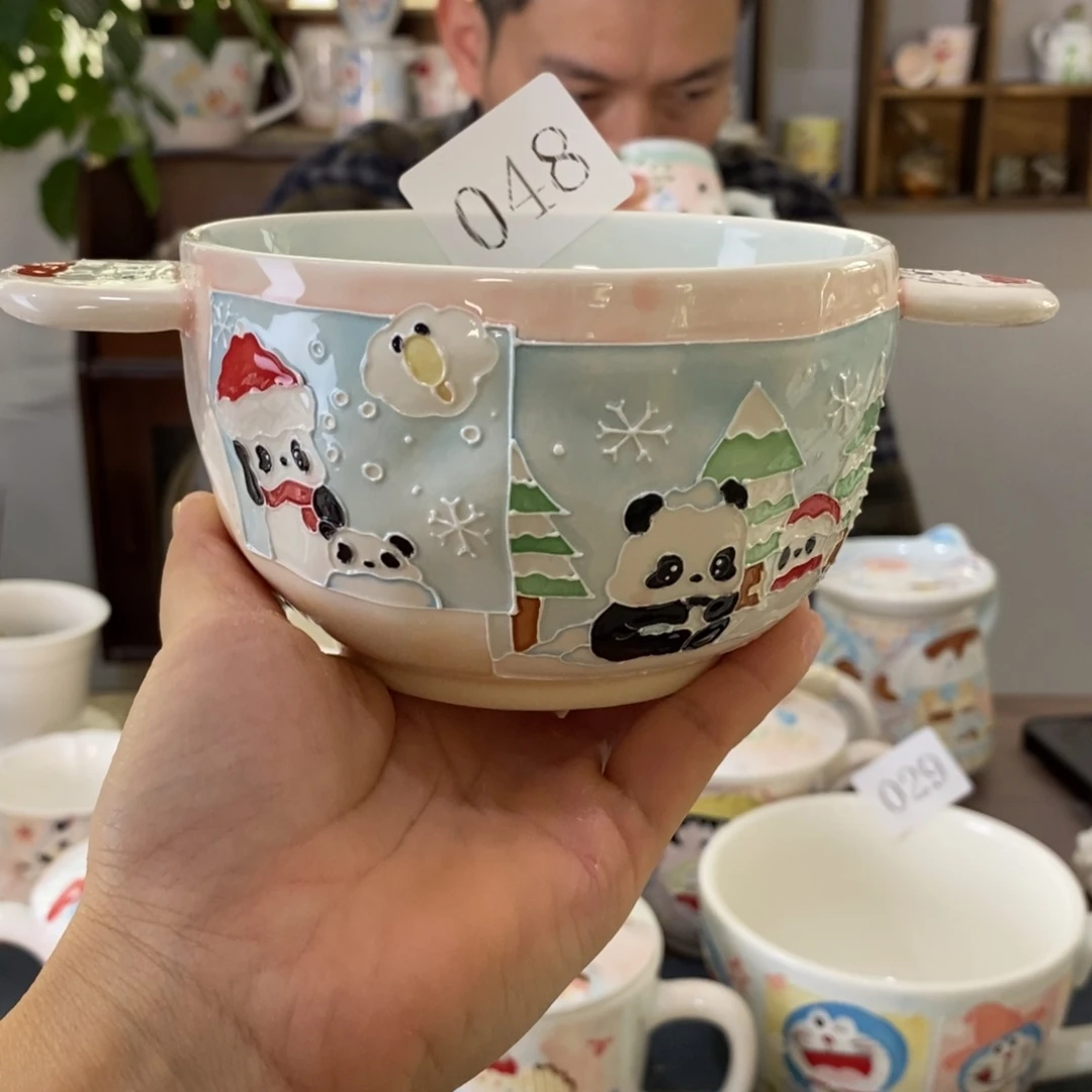 春***晓瓷片景德镇釉下彩手绘