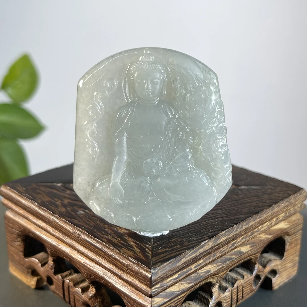JXB15-45 天然翡翠缅甸A货 阿弥陀佛