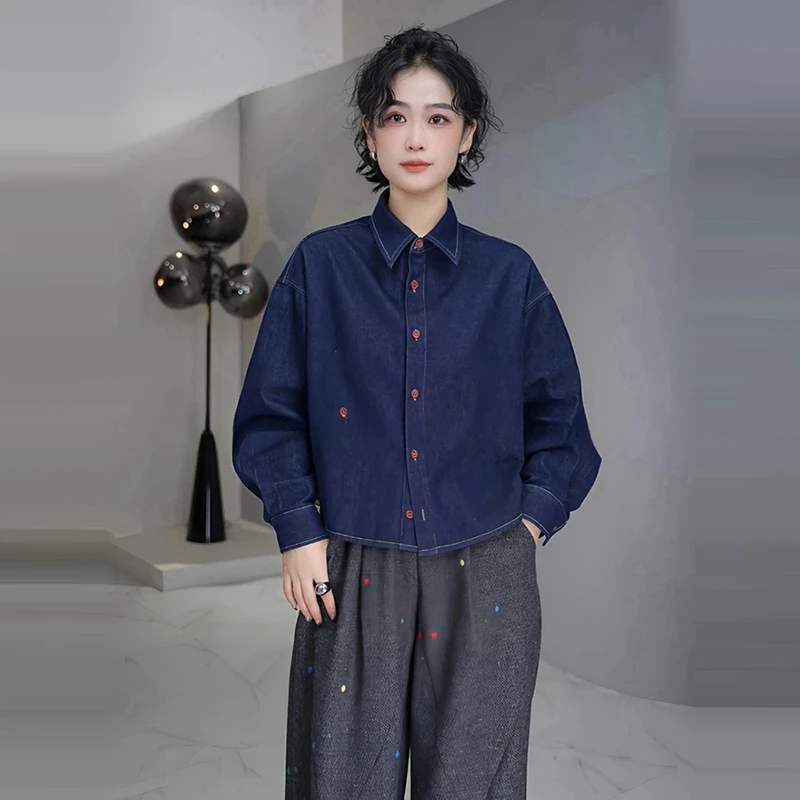 时尚潮流简约百搭潮酷牛仔上衣2025春季新款减龄休闲宽松显瘦上衣