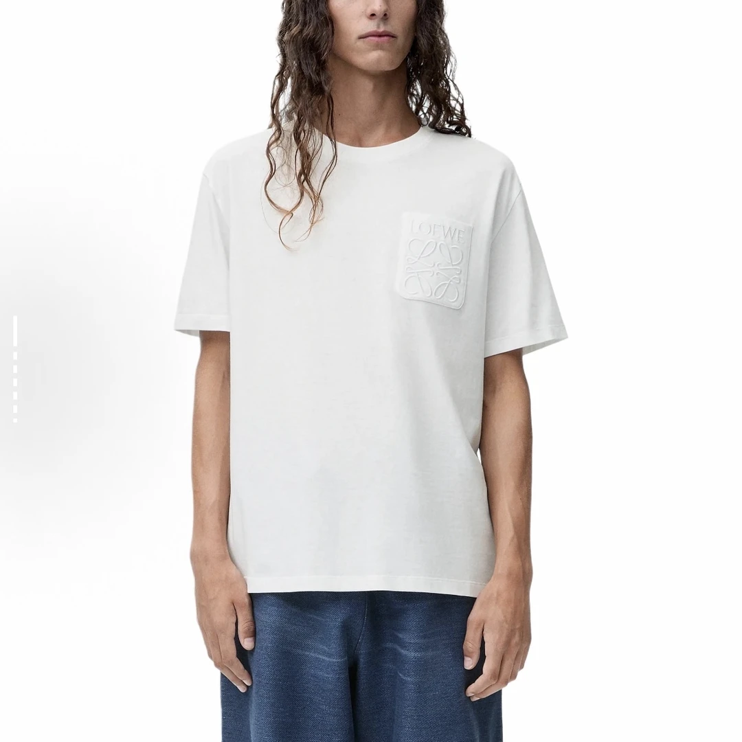 99新 LOEWE/罗意威 h913 白色刺绣logo短袖 016029
