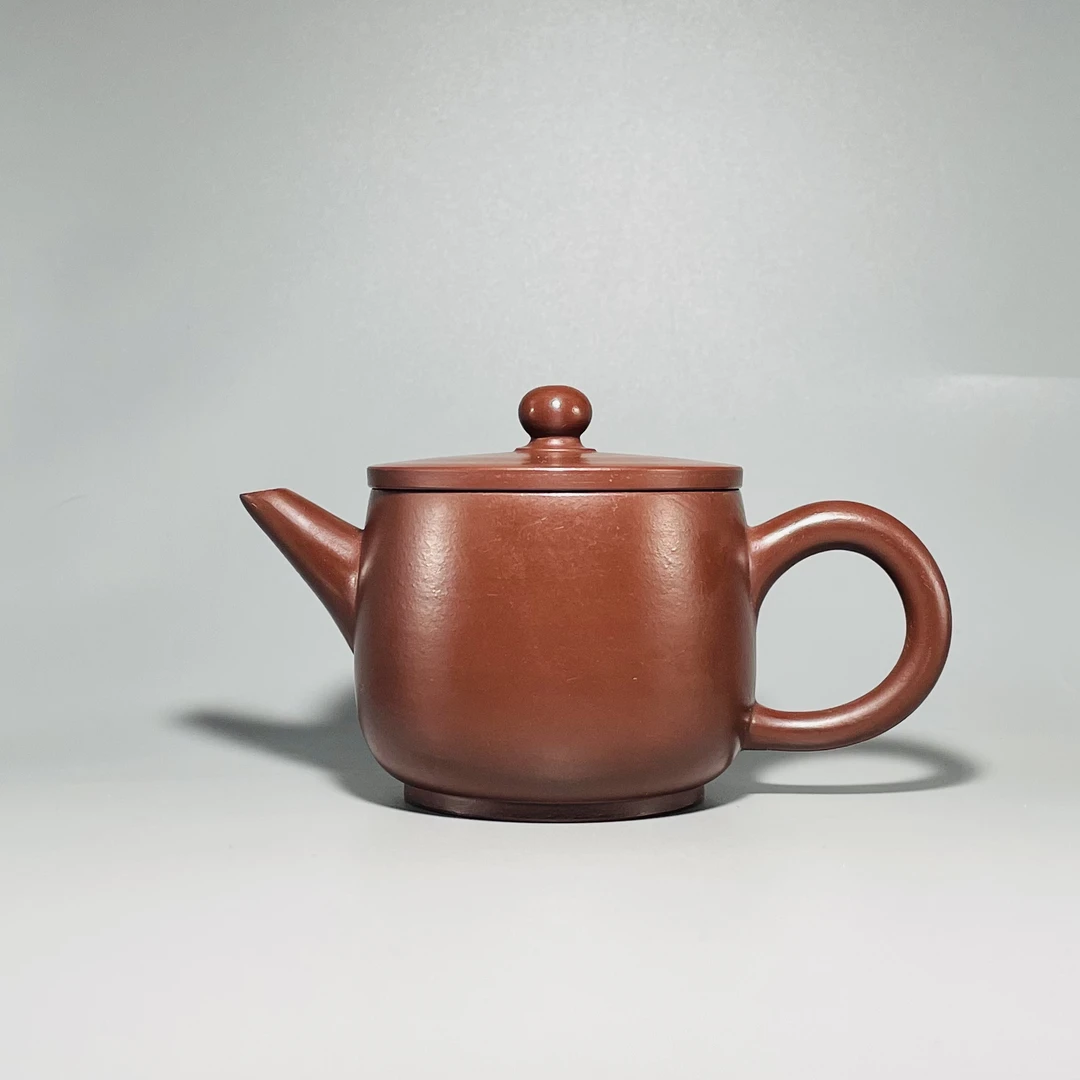 潮州手拉壶原矿紫朱泥汉瓦壶小容量精品紫砂壶家用大宽口功夫茶具