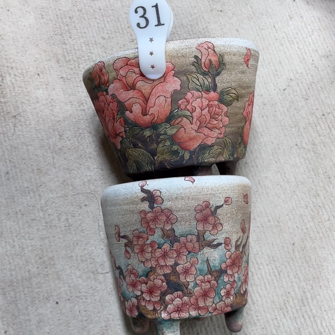 紫砂花盆天**晴陶瓷多肉花盆瑕疵