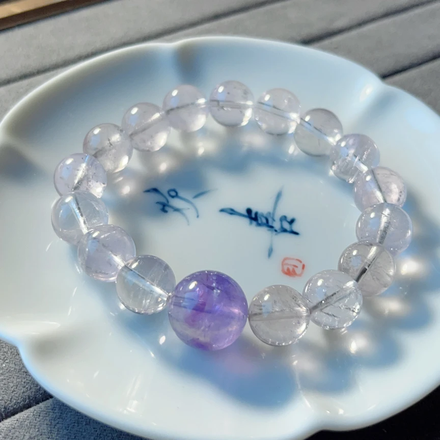 【紫气东来】天然紫水晶紫阿塞大宝贝手串
