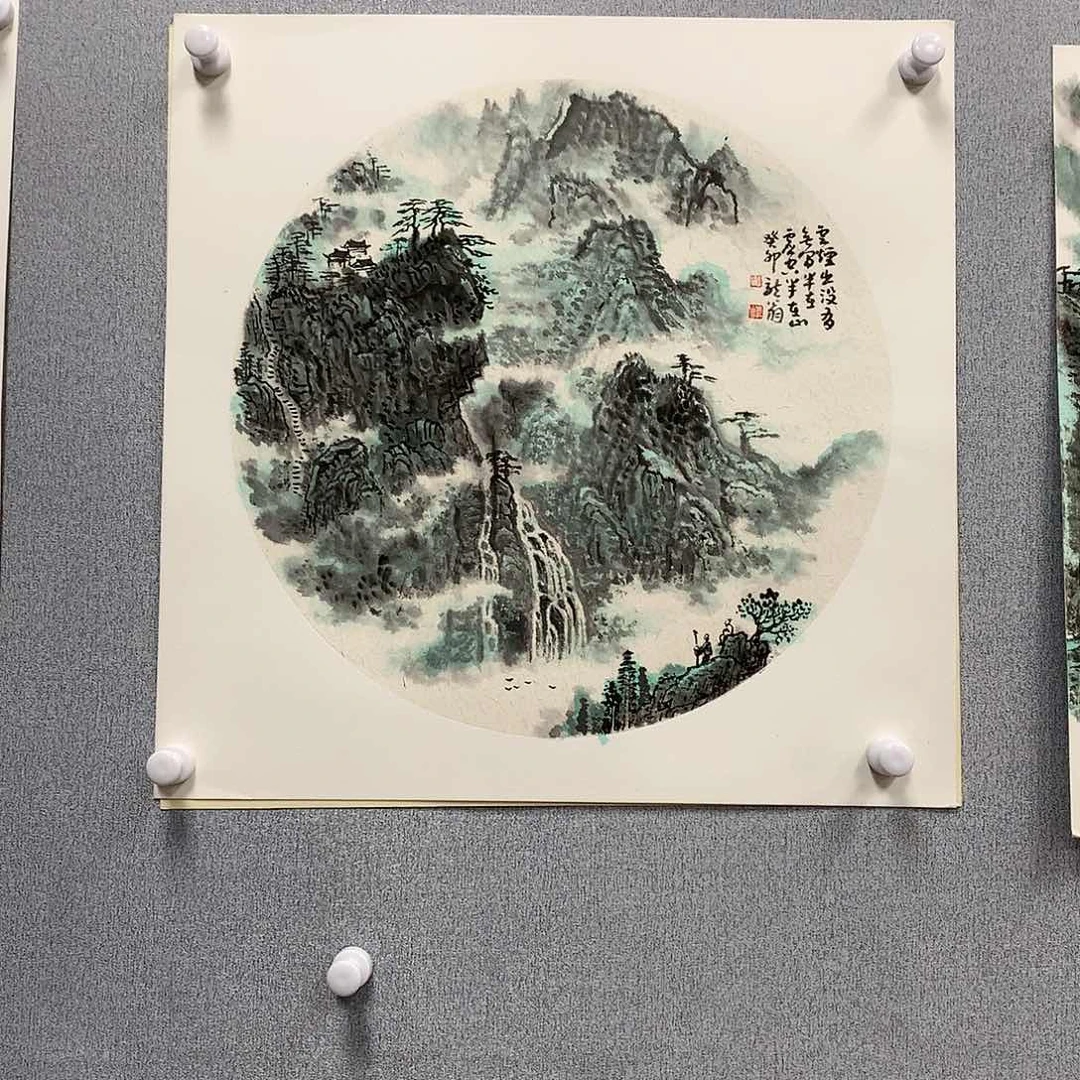【闪购商品】国画叶金福50*50山水卡纸