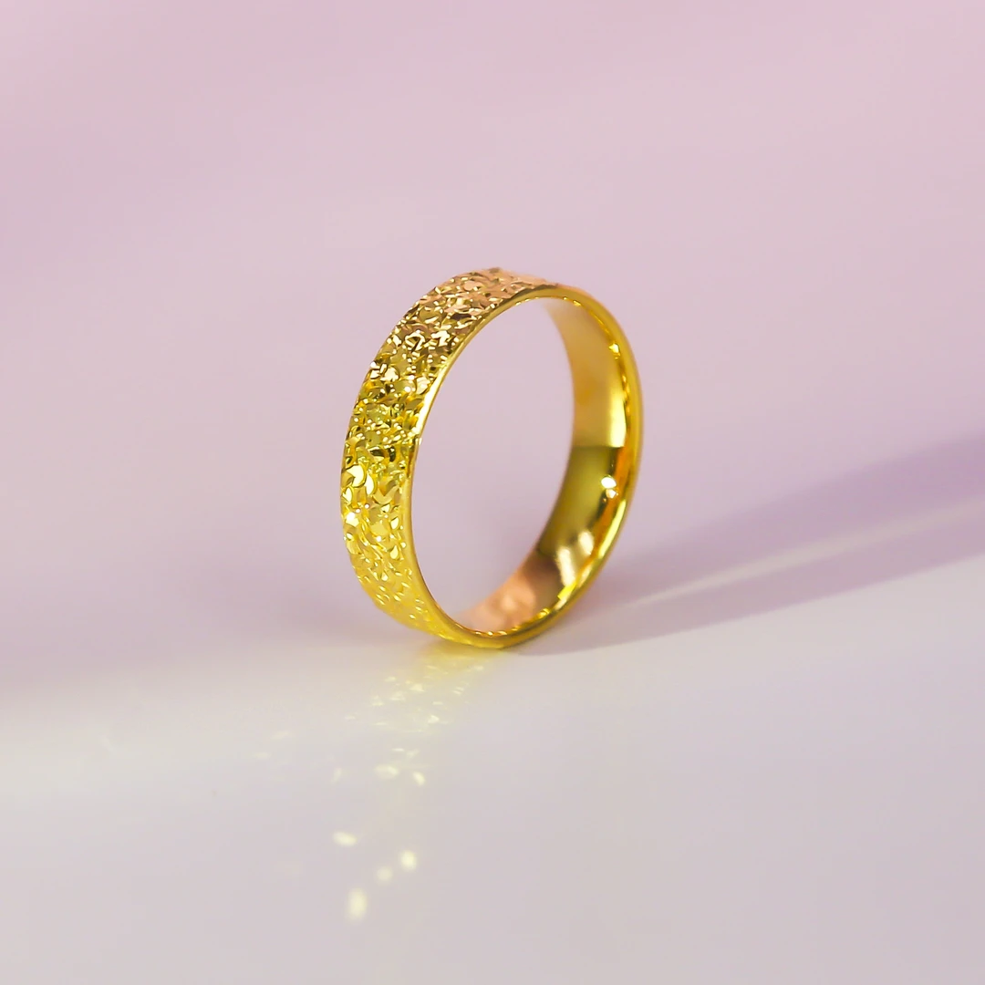 【梦金园】亿纯足金99999高纯度黄金经典百搭碎碎冰七夕礼物戒指