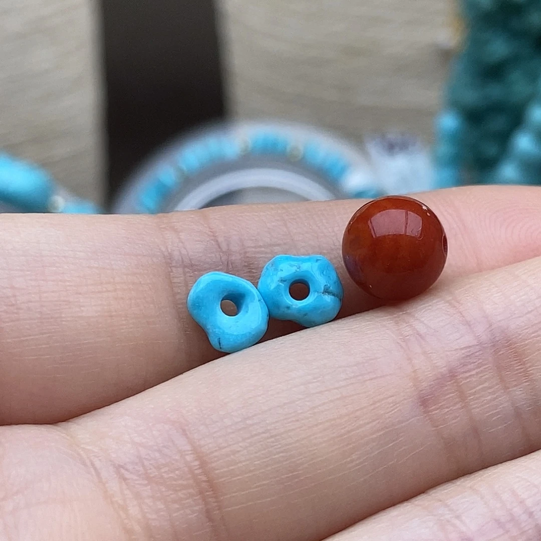 南红玛瑙未镶嵌玉化 暴暴蓝扣子