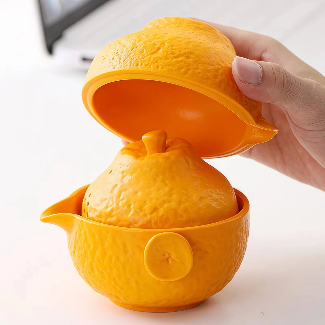 黄色丑橘旅行套1-大吉大利旅行套一壶三杯 FD271