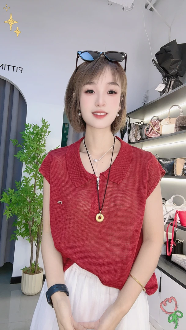 饭饭家 m标翻领针织短袖