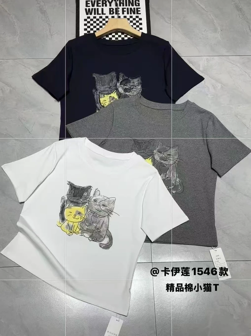 《秀秀精选》卡伊莲 1546精品棉小猫T