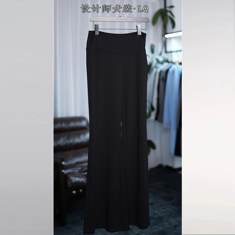 【Q-俏俏】设计师款高定直筒休闲微喇休闲裤77062