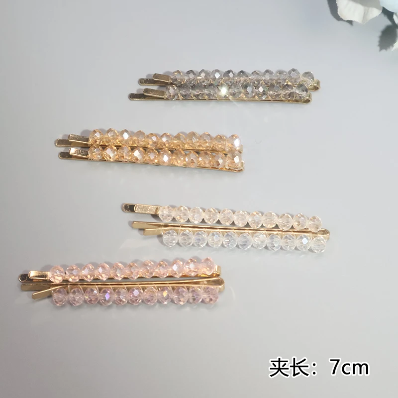 【彤梦】手工串珠超仙水晶发夹网红小清新百搭bb夹一字夹边夹刘海夹