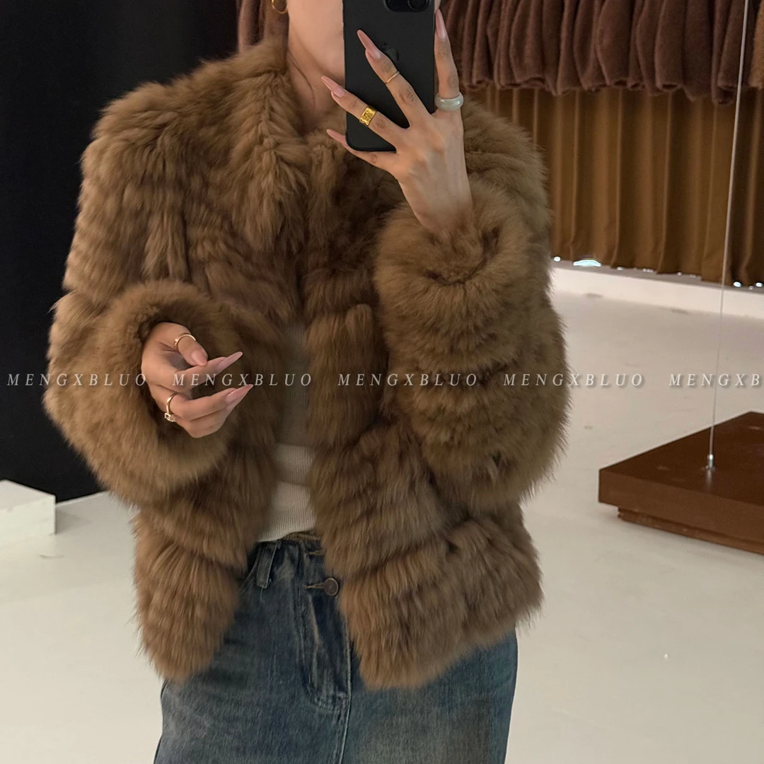 【金金推荐】梦熙部落M8101狐狸毛车条显瘦高级年轻款毛毛外套皮草