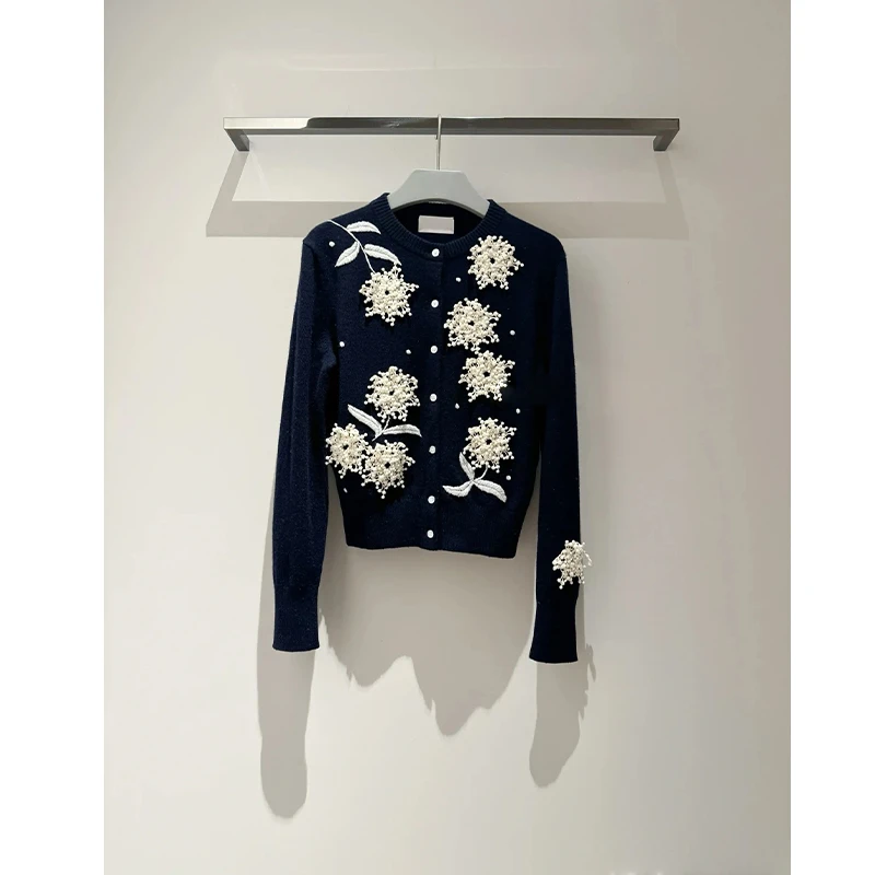 原厂孤品特价清！拍完则无！e家“kvss原厂羊绒纱”重工手绣开衫C425