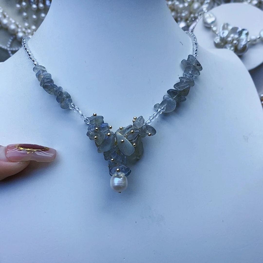 淡水珍珠颈饰银S925镶嵌