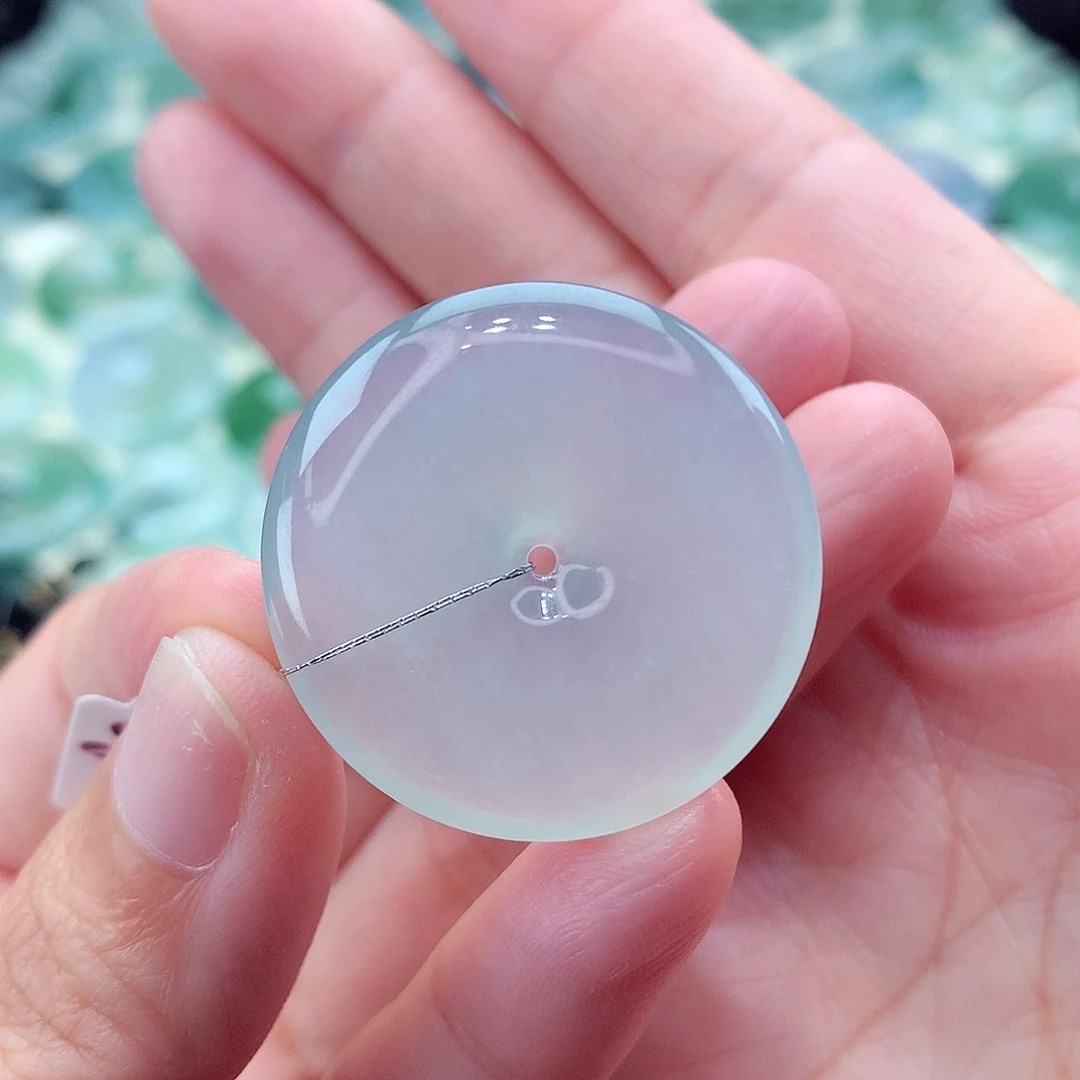 翡翠未镶嵌颈饰编号83-尺寸29.9/5.4