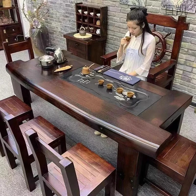 相思木实木茶桌椅组合实木中式茶几功夫茶台办公室厅喝茶桌一体一