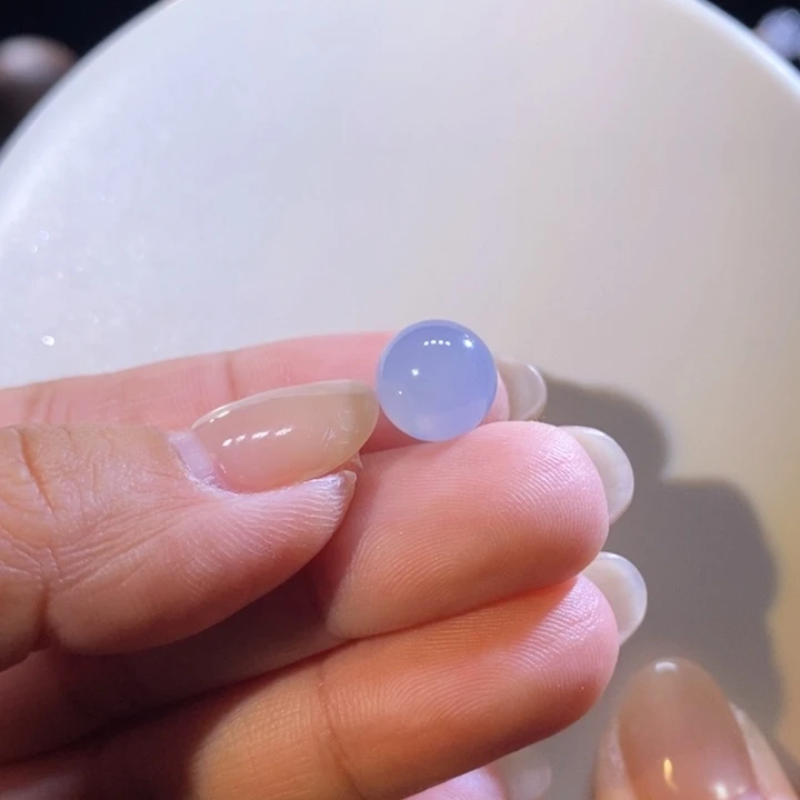 萌***忆翡翠未镶嵌吊坠(不含链)翡翠冰蓝紫珠卡10.4