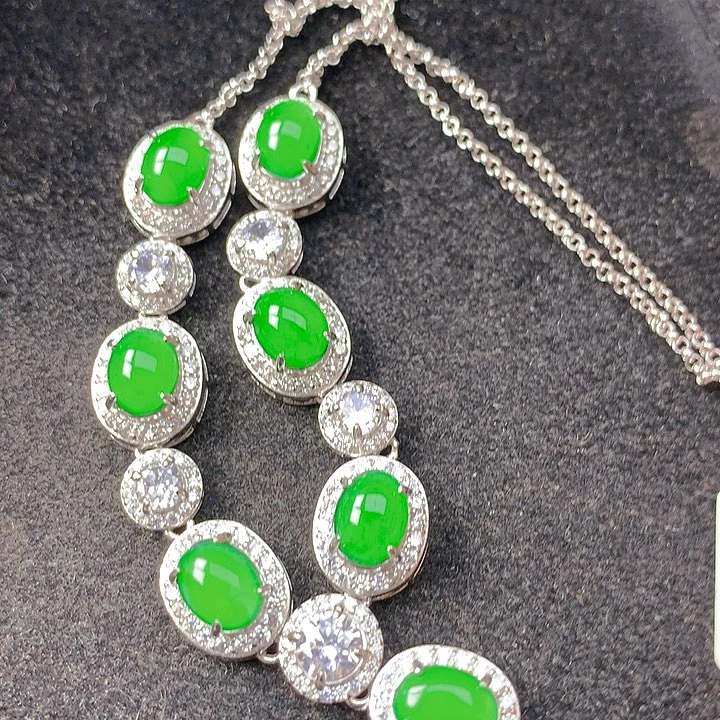 翡翠银S925镶嵌颈饰