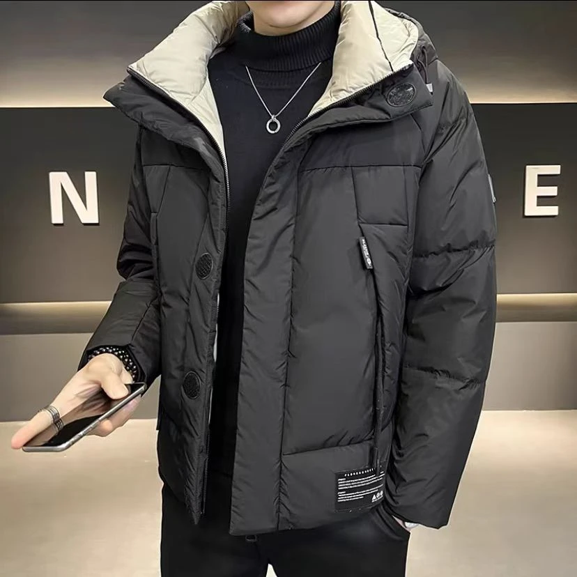 【90白鸭绒】6018-冬季新款连帽加厚羽绒服W