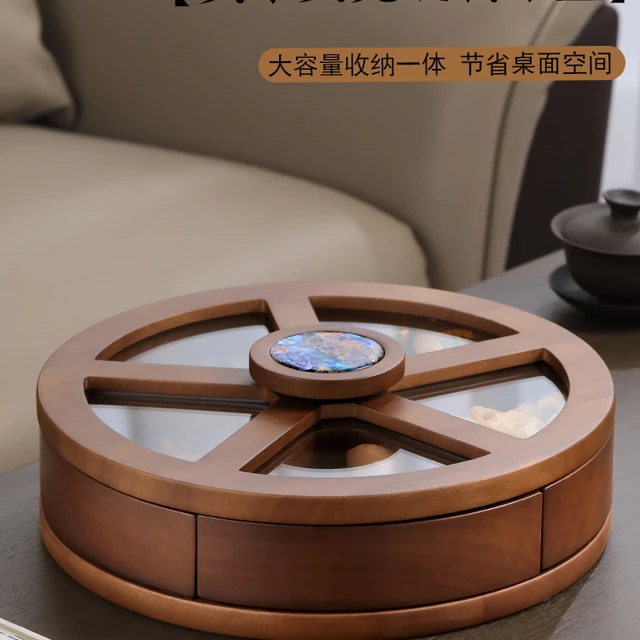 实木轻奢高档干果盒客厅家用茶几零食水果盘收纳盒高端精致高颜值