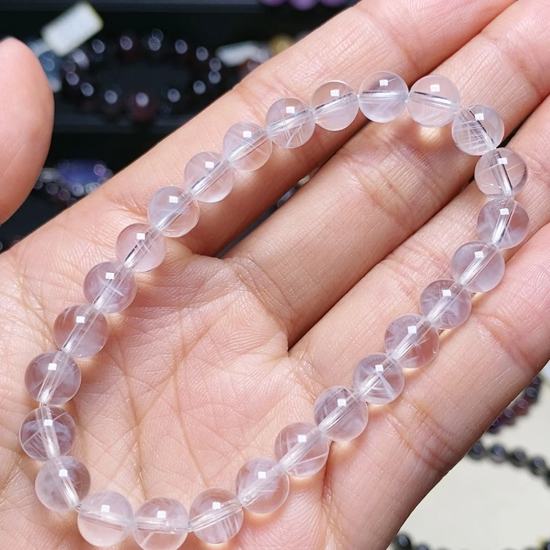 水晶手串未镶嵌蓝针7