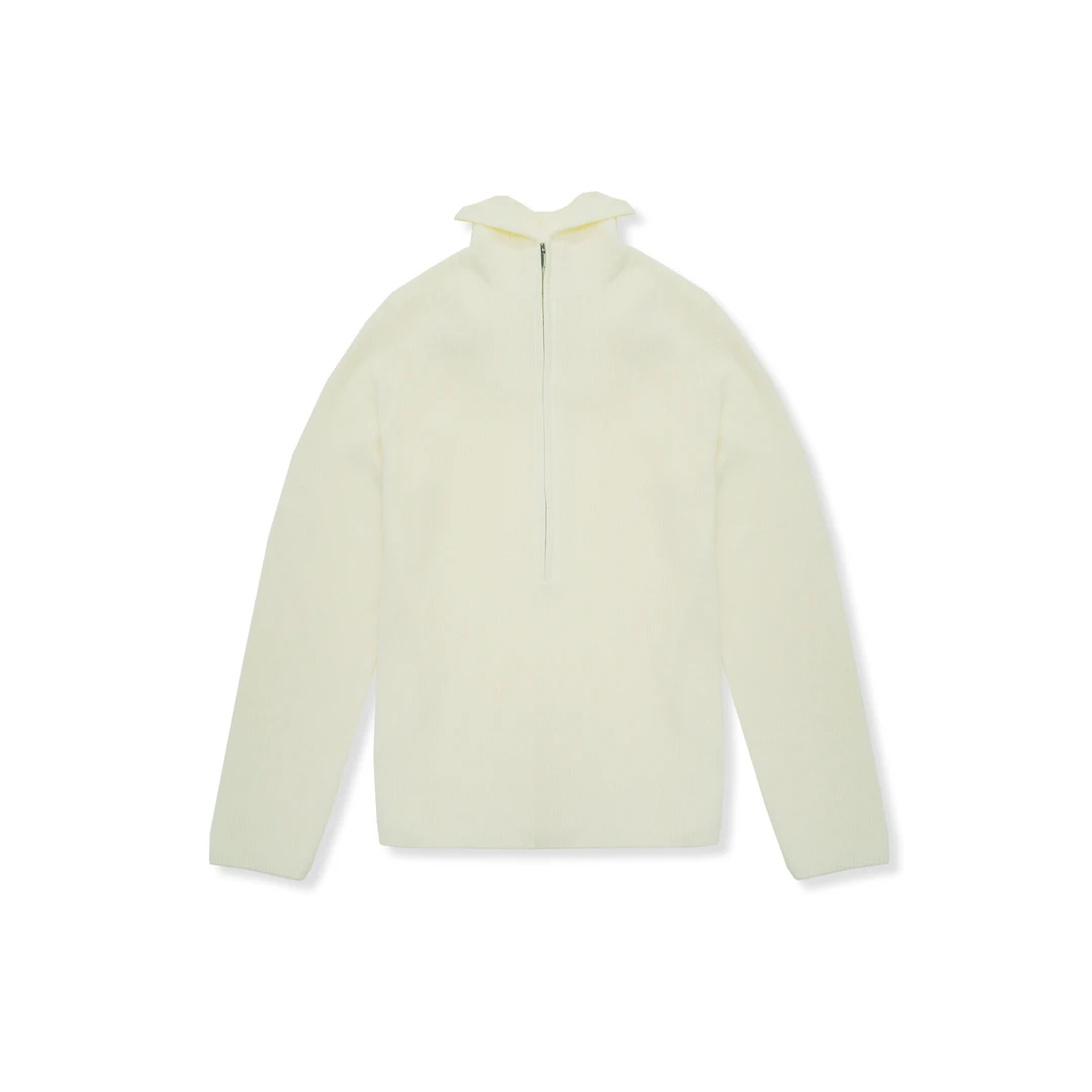 女款半拉链连帽针织外套/22578