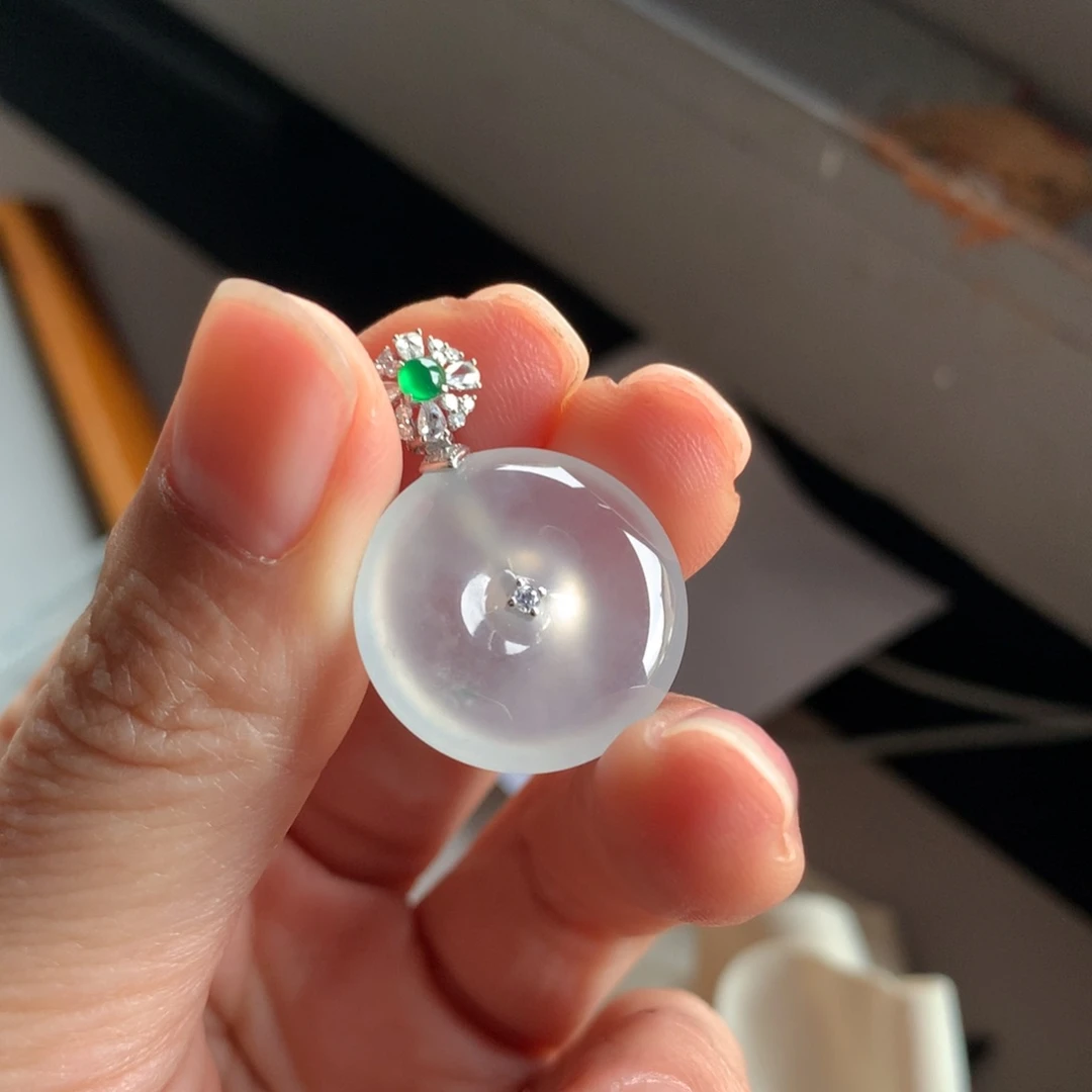 翡翠颈饰未镶嵌天然缅甸翡翠吊坠19.9/4.8