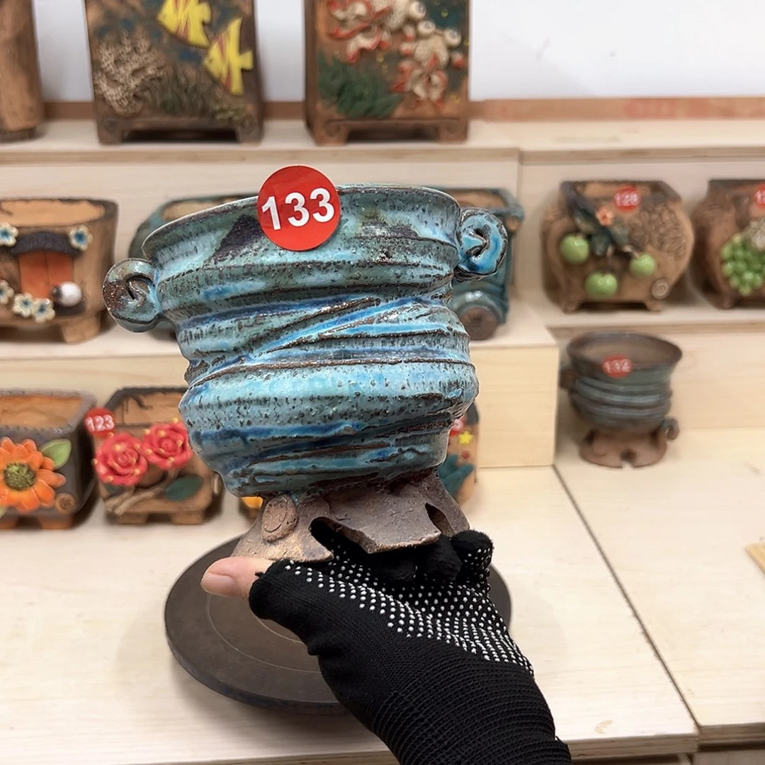 紫砂花盆133号内口11外高14