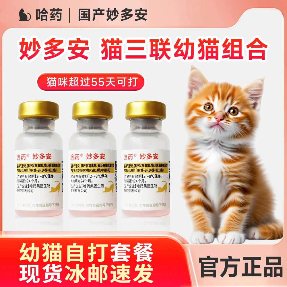 猫咪疫苗猫三联疫苗国产哈药妙多安平替妙三多成幼猫咪自打套餐