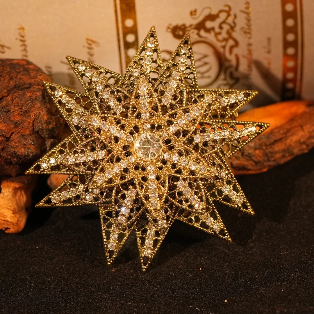 铜合金胸针 【3334】胸针 超重工精致手工镶嵌奢华欧美