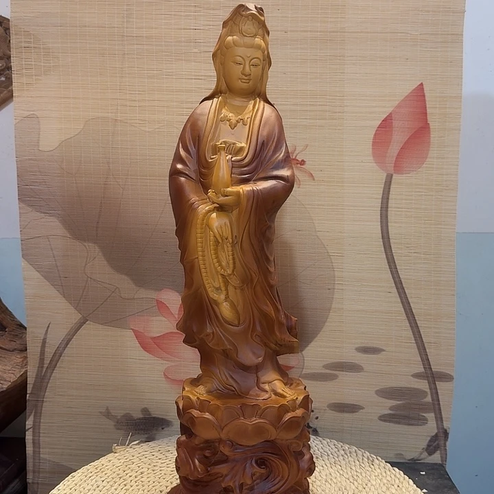 香榧木香樟木人物桌面摆件