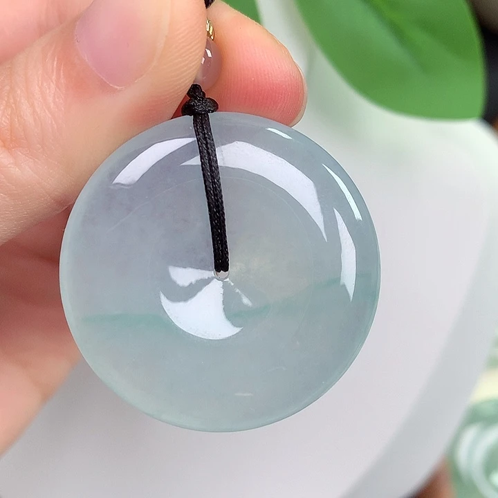 翡翠未镶嵌颈饰平安扣 34.2-6.3mm
