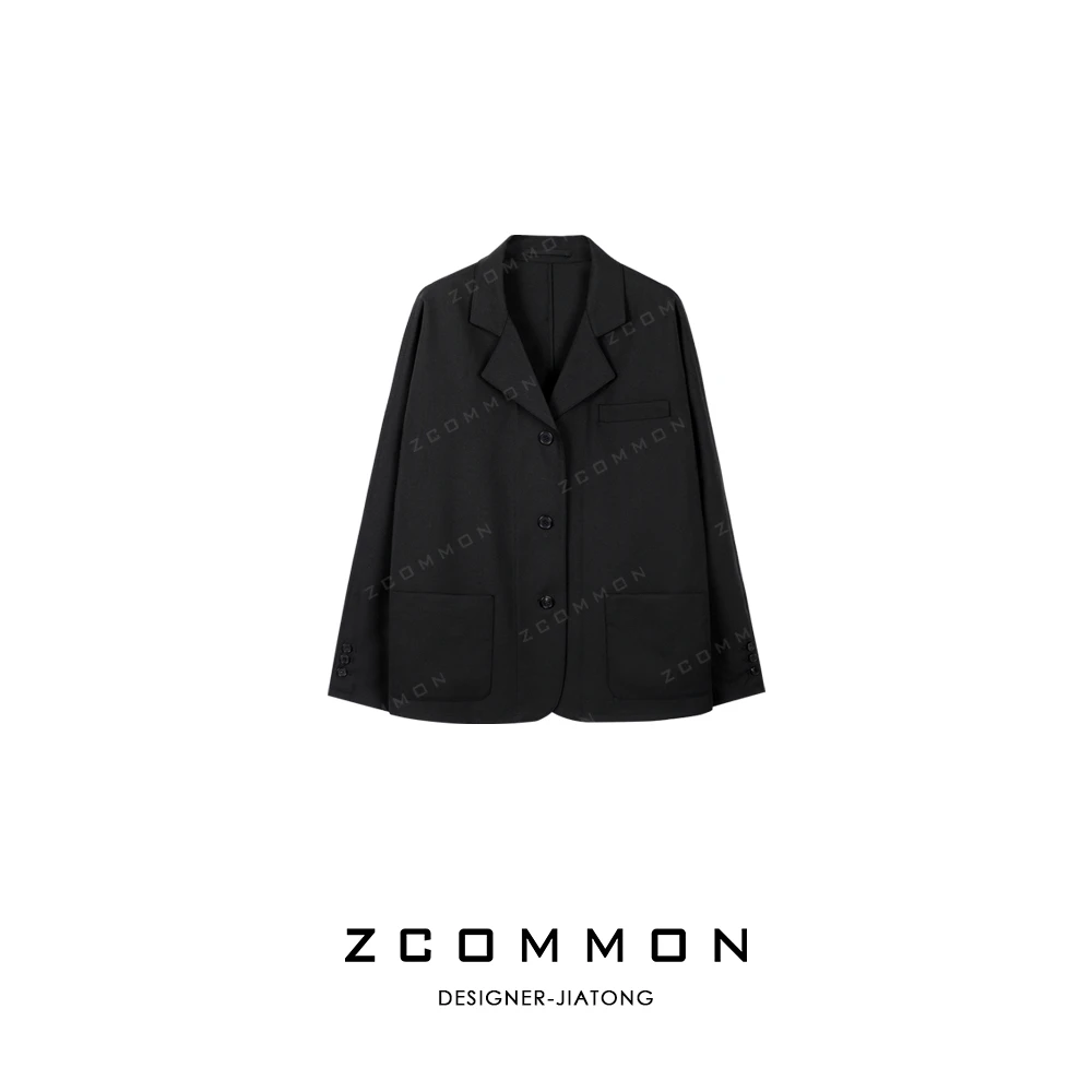 Z common【黑标系列】松弛感老钱风复古设计款戗驳领西装 2506132