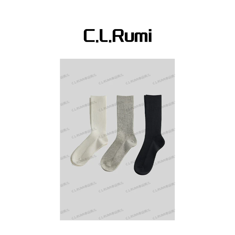 【Rumi精选】“羊绒袜”秋冬中筒保暖无骨肌理中筒袜7324pj