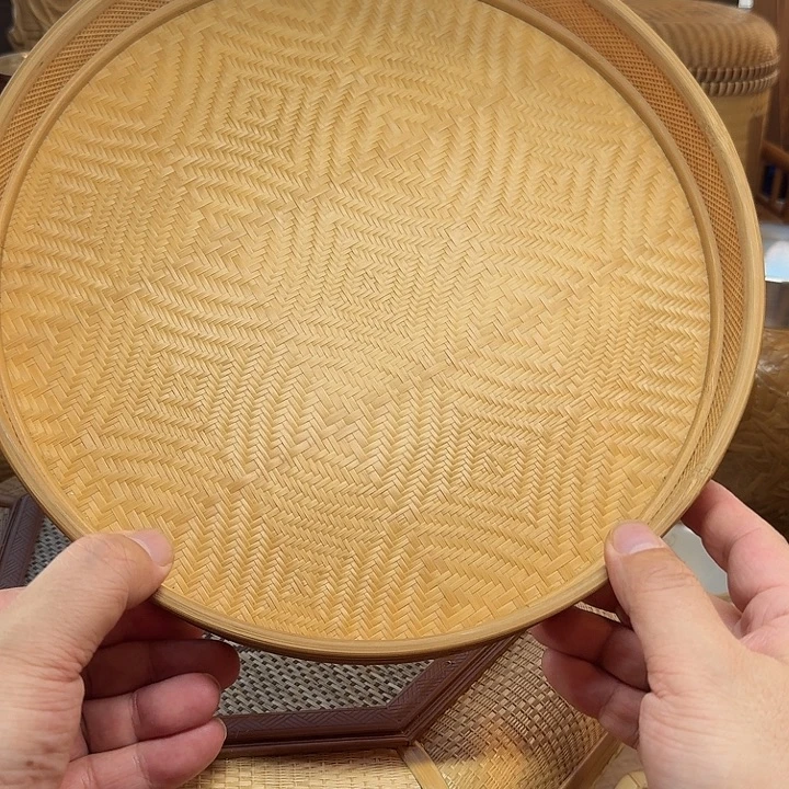 东阳竹编胡老师圆茶盘