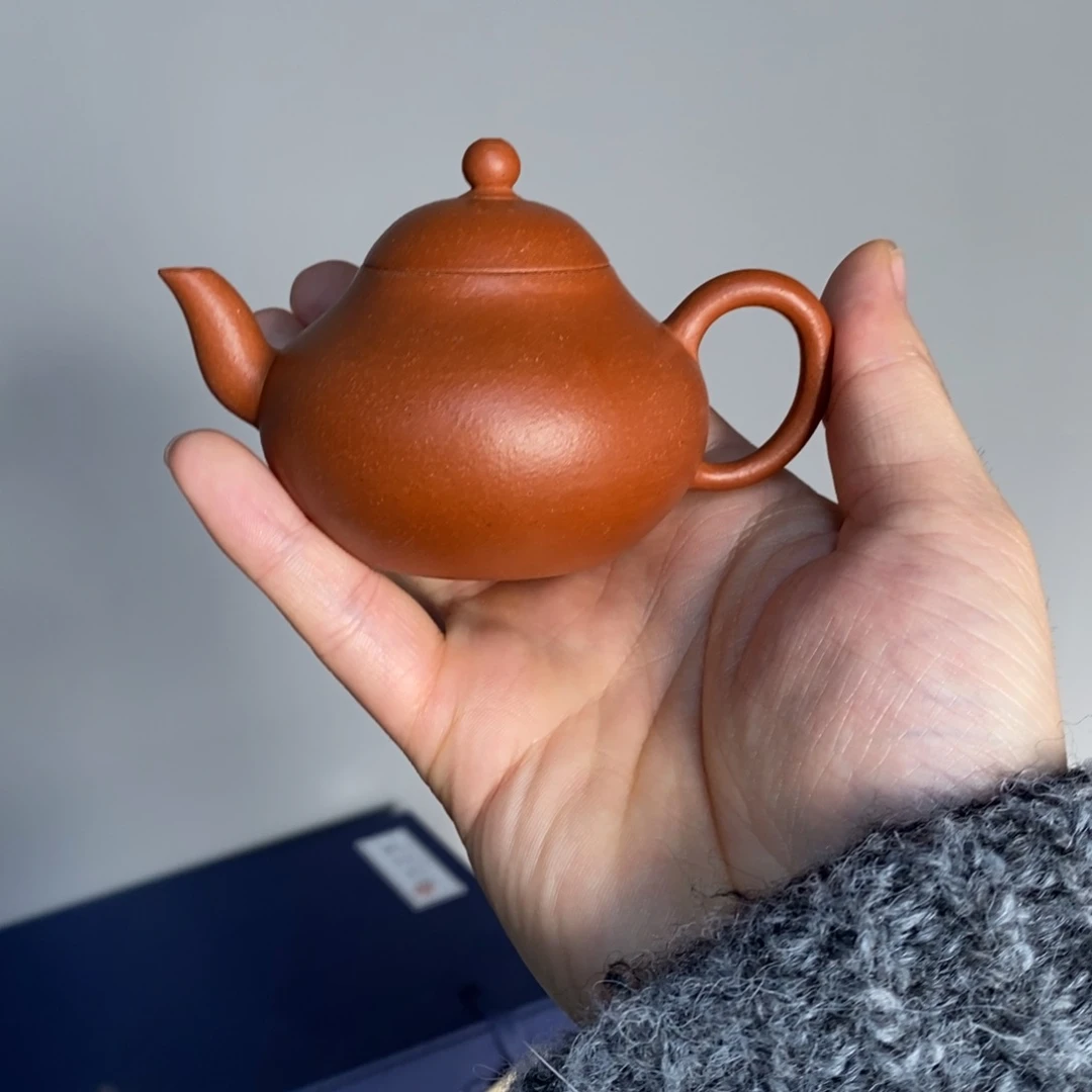 紫砂茶壶奇*梨形手工80毫升朱泥