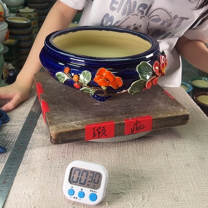 泳坤堂石湾花盆陶瓷