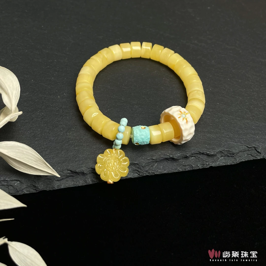 【要努力】F449 蜜蜡未镶嵌 妙葵 满蜜直切萌松手串