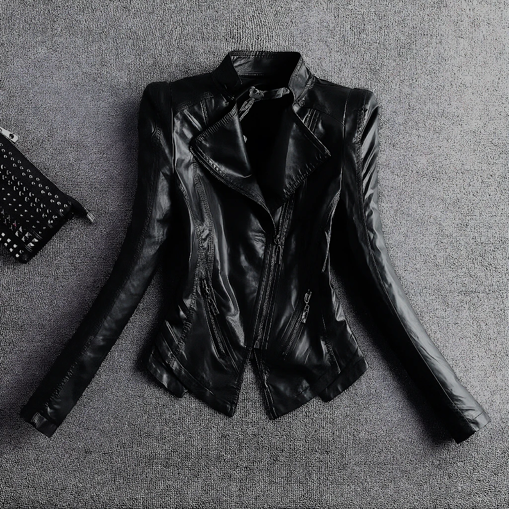 海宁大码女士皮衣外套女春秋修身显瘦百搭pu皮夹克时尚气质机车服