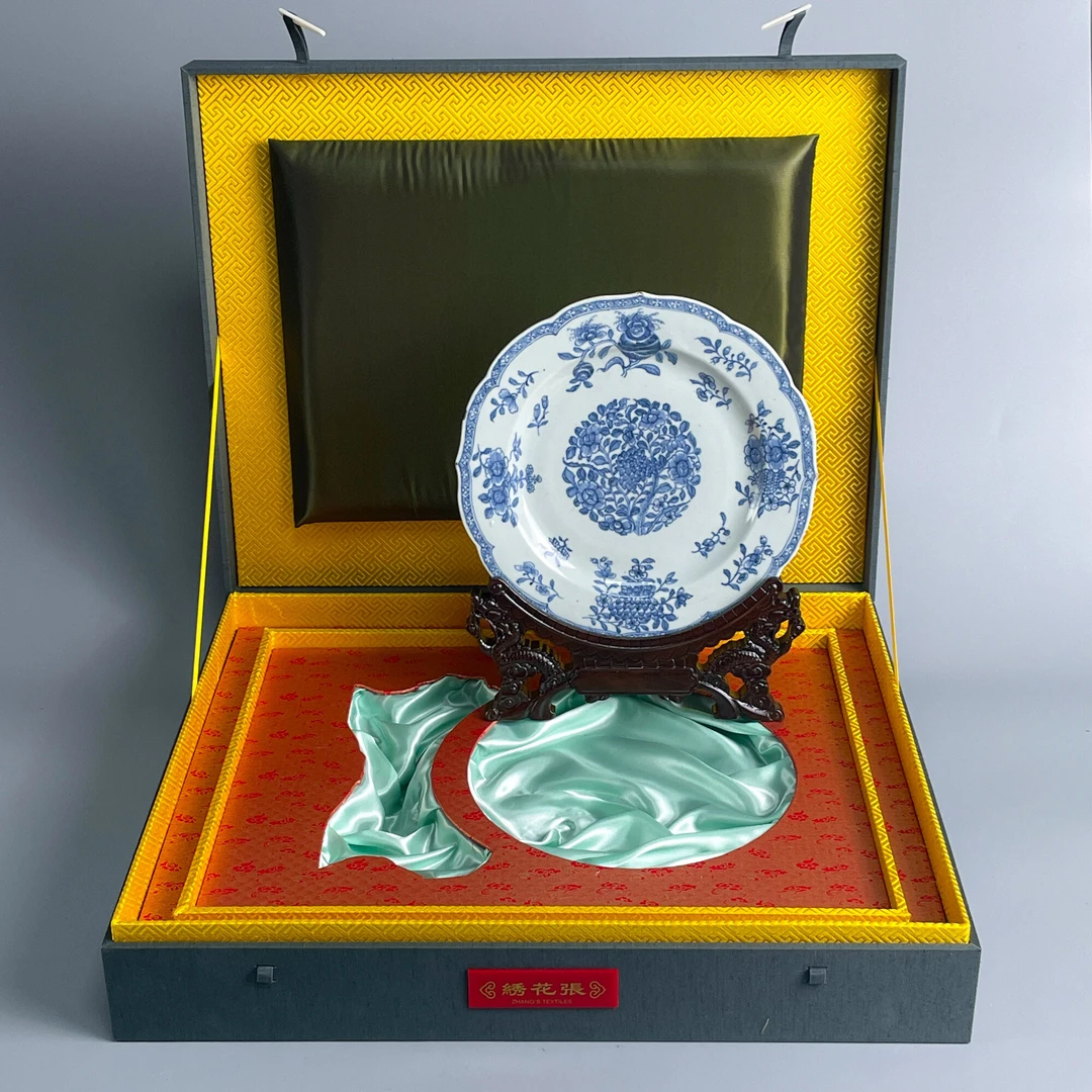 瓷器/古董康熙花卉纹花口赏盘-M25AO001C96古玩/收藏/文物/绣花张