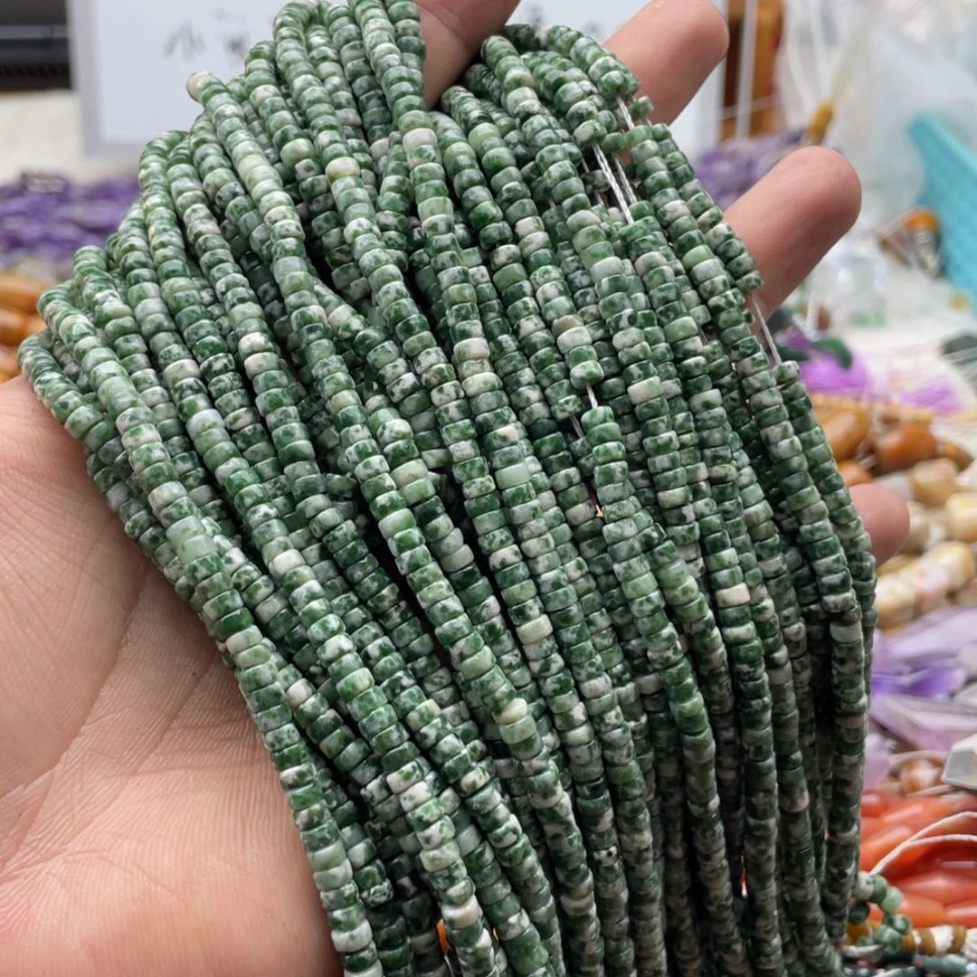 玛瑙/玉髓合金珠宝半成品一条装卡4mm绿点石直切隔片