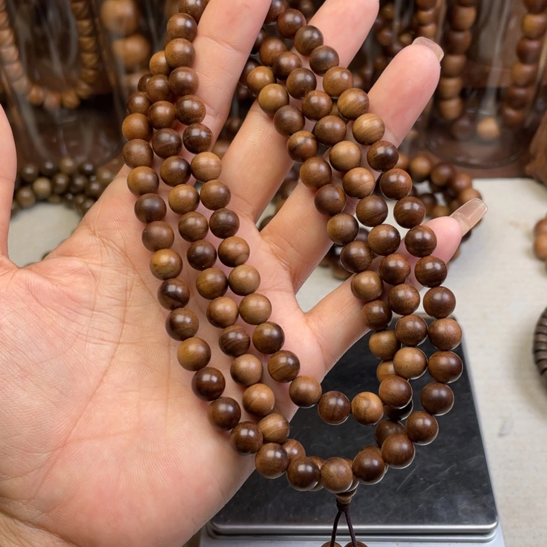 刁***六檀香木手串/手链印度老山檀香0.8不沉瑕疵